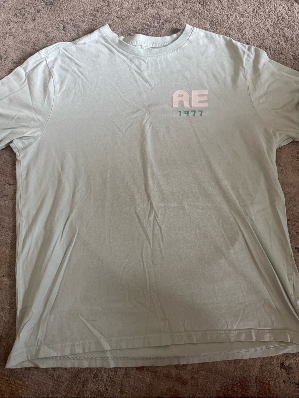 American Eagle Outfitters Light Mint AE 1977 Logo Tee